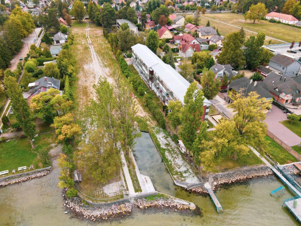 Balatonlelle eladó telek drónfelvétel